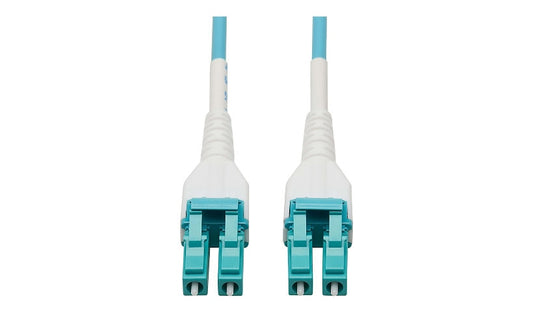 Tripp Lite (Eaton) N821-50M-AQ-AR 50m (164ft) LC to LC 100G OM4 Multimode Duplex Armored Fiber Cable, 50/125, LSZH, Aqua
