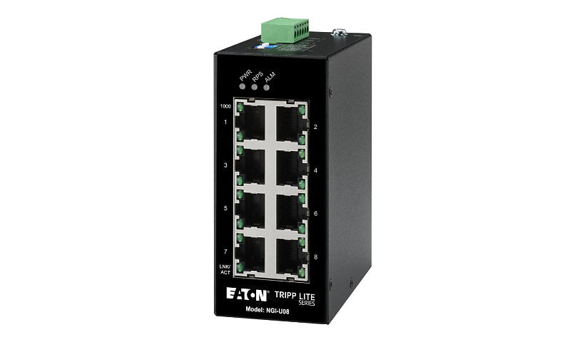 Tripp Lite NGI-U08 8-Port Gigabit Industrial Unmanaged Switch, DIN Rail