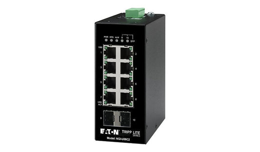 Tripp Lite NGI-U08C2 8-Port Gigabit Industrial Switch, 2 SFP, DIN Rail