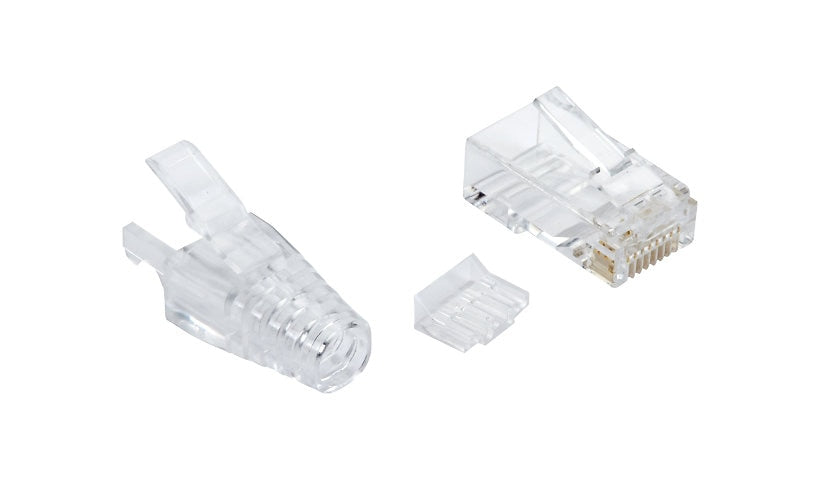 Black Box FMTP6A-CL-100PAK Cat6A Unshielded RJ45 Plugs Clear Lifetime Warranty