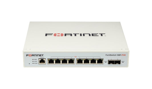Fortinet FortiSwitch FS-108F-POE 8-Port Gigabit PoE+ Switch, 2 SFP, 65W