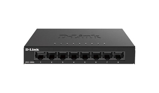 D-Link DGS-108GL 8-Port Gigabit Unmanaged Desktop Switch, Metal