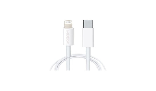 Axiom USB-C to Lightning Cable, MFi Certified, Sync & Charge, White, 3 ft