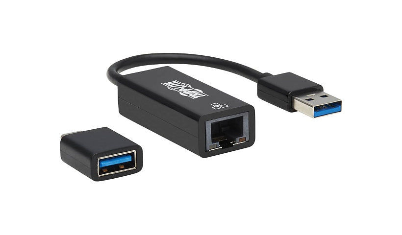 Tripp Lite USB-C/USB-A to Gigabit Ethernet Adapter, USB 3.2 Gen 1, Wake-on-LAN