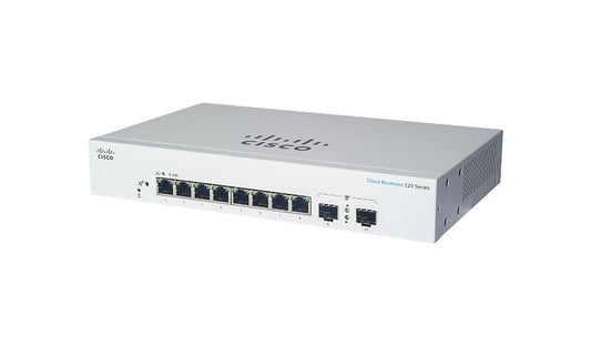 Cisco Business 220 CBS220-8FP-E-2G 8-Port PoE+ Smart Switch, 2x SFP, 130W