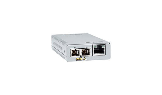 Allied Telesis AT-MMC2000LX/SC Gigabit Mini Media Converter, RJ-45 to SC Single Mode 1310nm, 10km, TAA Compliant, Gray, AT-MMC2000LX/SC-960
