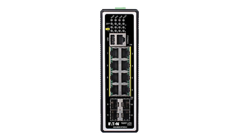 Tripp Lite NGI-M08C4POE8-2 8-Port Industrial PoE+ Managed Switch, 4x SFP, 240W