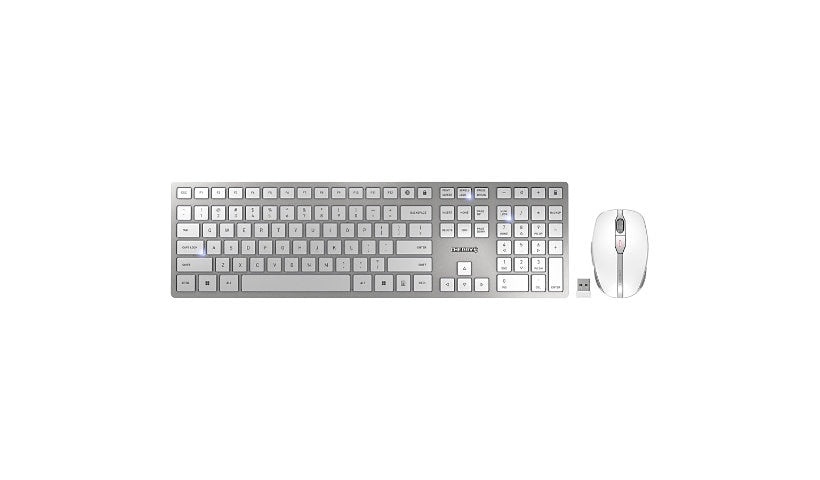 CHERRY DW 9100 SLIM JD-9100US-1 Rechargeable Keyboard Mouse Silver 3 Year