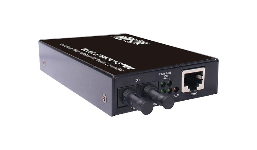 Eaton Tripp Lite Hardened 10/100 Copper to ST Multimode Fiber Media Converter, 2km, -10 to 60°C, TAA Compliant, Black, N784-H01-STMM