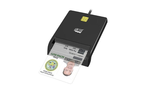 Adesso SCR-100 USB CAC Smart Card Reader TAA Anti-Slip SCR-100-3