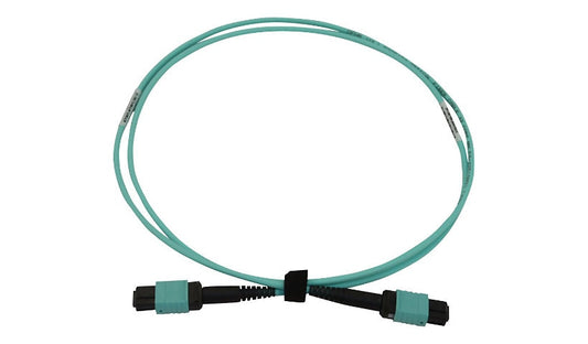 Tripp Lite (Eaton) N844B-01M-12-P 1m (3.3ft) 12 Fiber MTP/MPO PC Female to Female OM3 Multimode Fiber Cable, 40/100/400G, 50/125, LSZH, Aqua