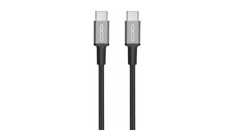 CODi A01101 Braided USB-C to USB-C Charge and Sync Cable 3 ft