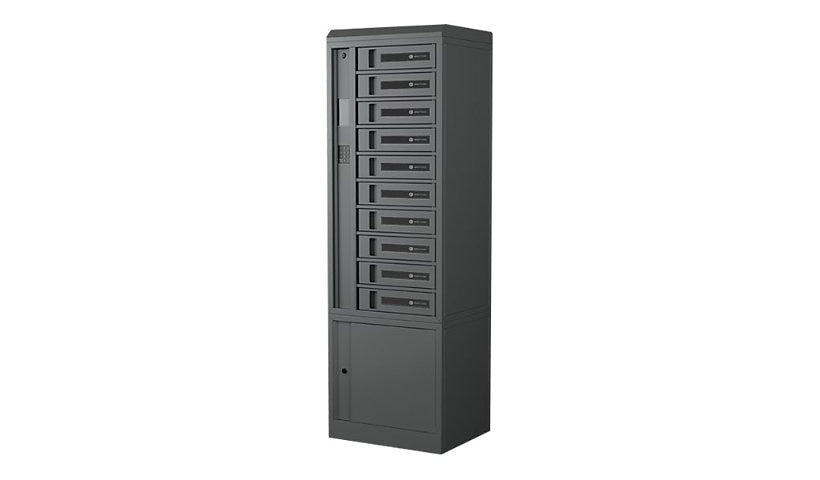 Bretford TechGuard Connect Keypad/RFID Locker, 10 Bays, Charcoal, TCLAUS150EF22