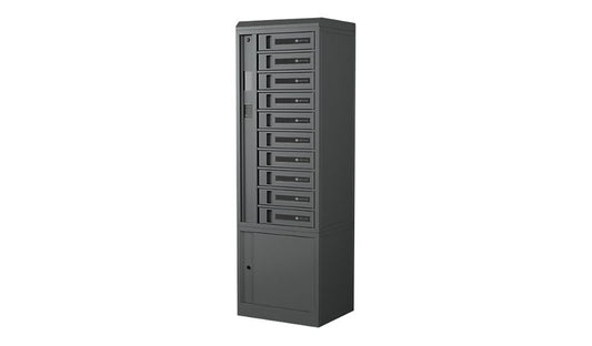 Bretford TechGuard Connect Keypad/RFID Locker, 10 Bays, Charcoal, TCLAUS150EF22