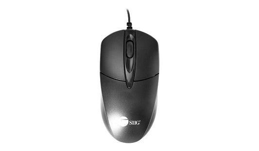 SIIG JK-US0T11-S1 3 Button USB Optical Mouse 1200 DPI Black 1 Year