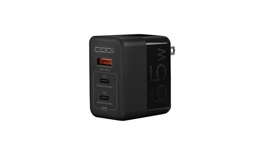 CODi A01106 65W GaN Triple Port Wall Charger 1 Year