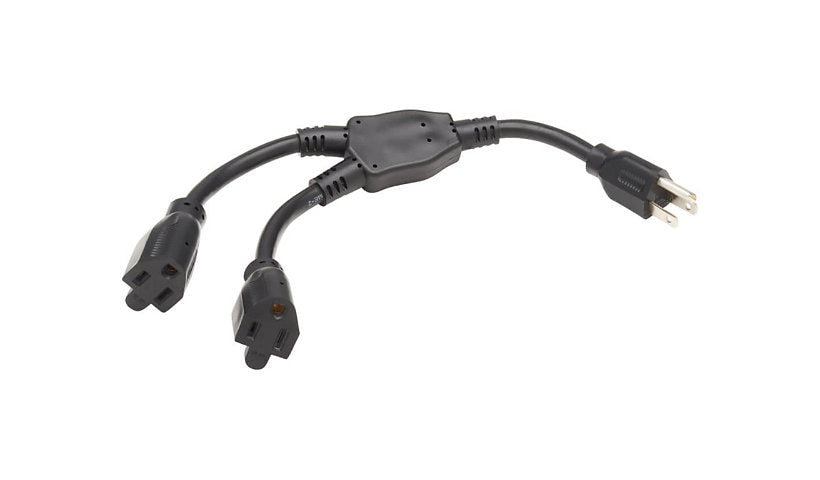 Tripp Lite P024-001-2 5-15P to 2x 5-15R Y Splitter 1 ft 15A Lifetime Warranty