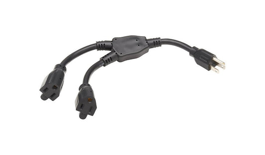 Tripp Lite P024-001-2 5-15P to 2x 5-15R Y Splitter 1 ft 15A Lifetime Warranty