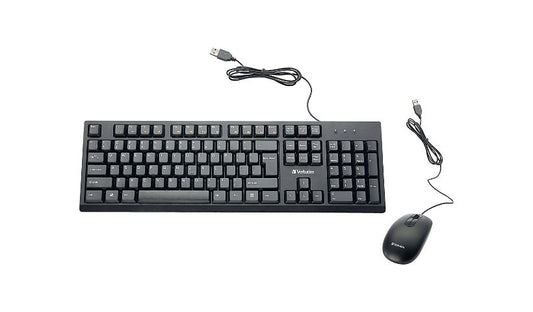 Verbatim 70734 Wired USB Keyboard and Mouse Set Numpad 1000 DPI 1 Year