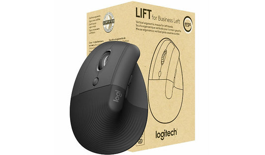 Logitech Lift Left Vertical Mouse for Business Graphite 910-006492 2 Year