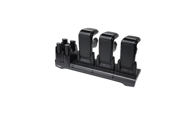 Zebra RFD40 Multi-Slot Cradle, 3 Sleds + 4 Batteries, CRD3S4T-RFD49-UNIV-CHG-1R