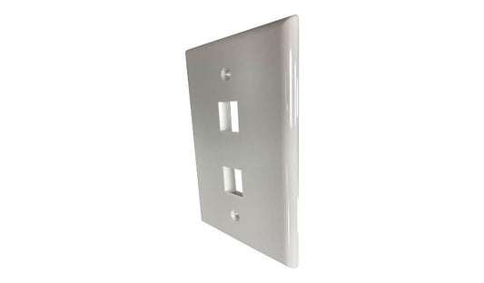 Eaton Tripp Lite 2-Port Single-Gang Keystone Wall Plate, Antibacterial, Ivory Gloss, TAA Compliant, N042AB-002-IVG
