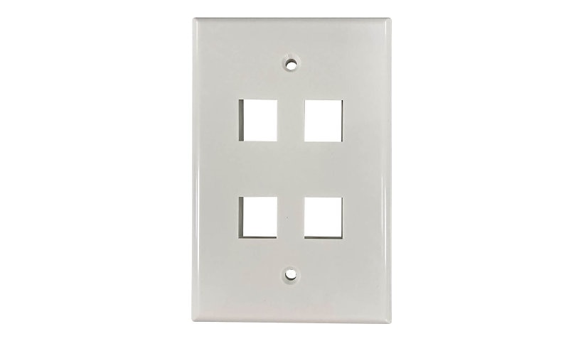 Eaton Tripp Lite 4-Port Single-Gang Keystone Wall Plate, Antibacterial, Ivory Gloss, TAA Compliant, N042AB-004-IVG