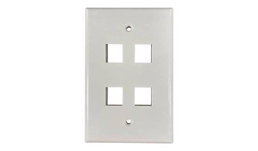 Eaton Tripp Lite 4-Port Single-Gang Keystone Wall Plate, Antibacterial, Ivory Gloss, TAA Compliant, N042AB-004-IVG