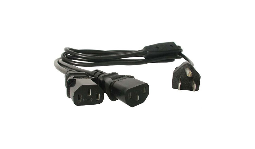 StarTech.com PXT101Y NEMA 5-15P to 2x C13 Y-Splitter Power Cord 6 ft 10A 125V