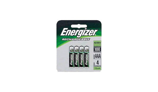 Energizer Recharge AAA NiMH Batteries, 750mAh, 4-Pack, NH12BP-4