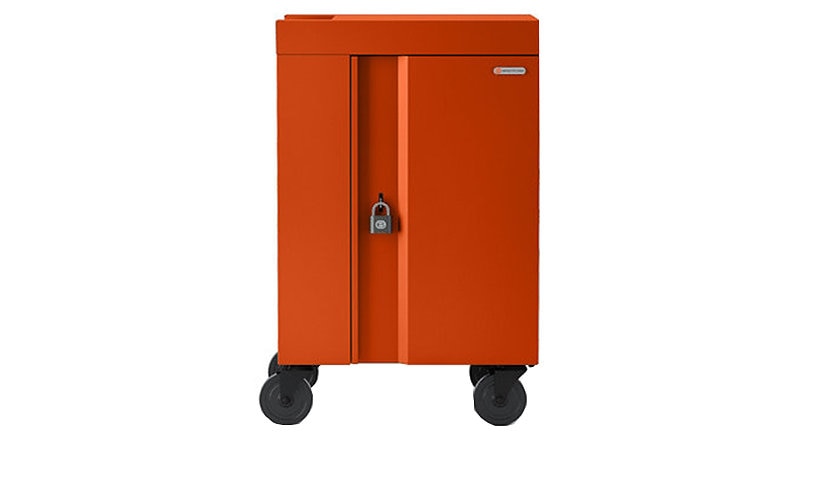 Bretford Cube Mini Pre-Wired USB-C Cart, 24 Devices, Tangerine, TVCM24USBC-TAG