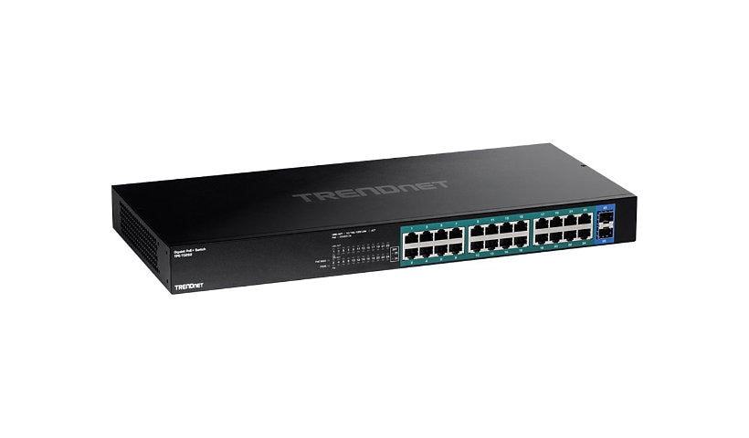 TRENDnet TPE-TG262 24 x Gigabit PoE+ and 2 x SFP Rackmount Switch, 1U