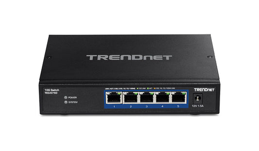 TRENDnet TEG-S750 5-Port 10G Unmanaged Switch, Fanless Metal Desktop