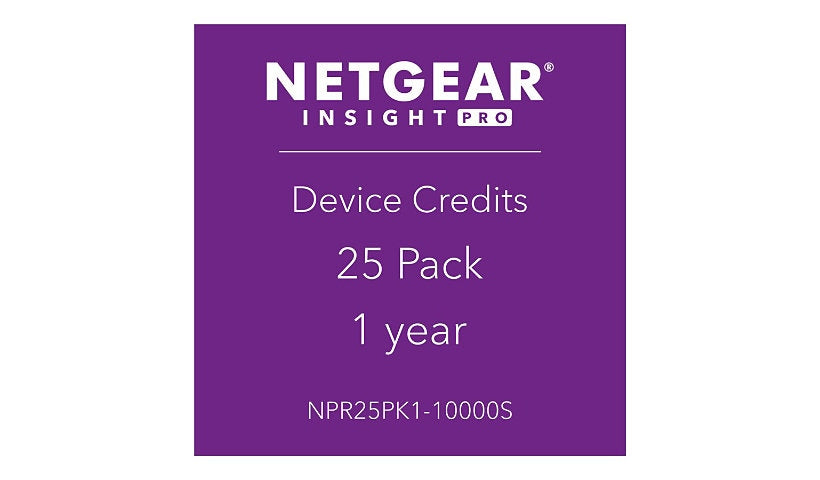 NETGEAR Insight Pro NPR25PK1-10000S 25 Pack License, 1 Year Service