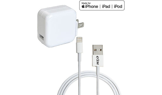 4XEM iPad Charging Kit 10 ft MFi Lightning Cable 12W Charger 4XIPADKIT10 1 Year