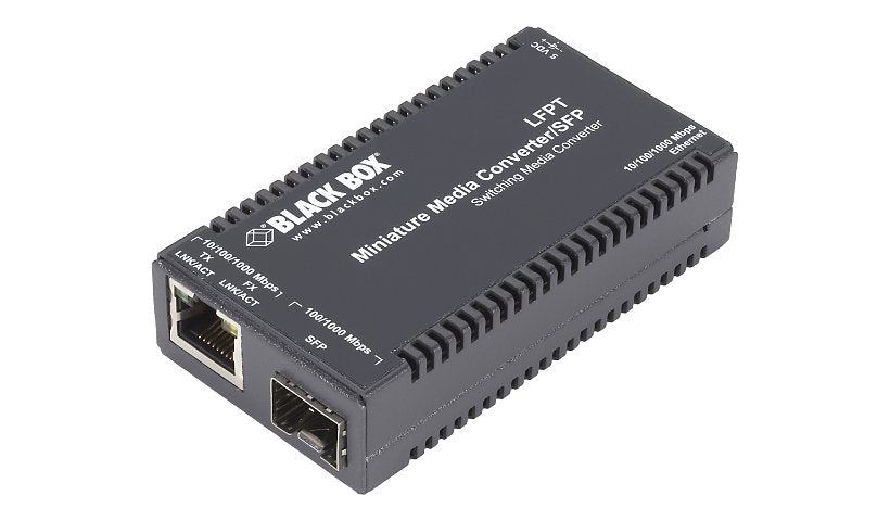 Black Box MultiPower Miniature Gigabit Media Converter, RJ-45 to SFP Slot, LGC135A-R3