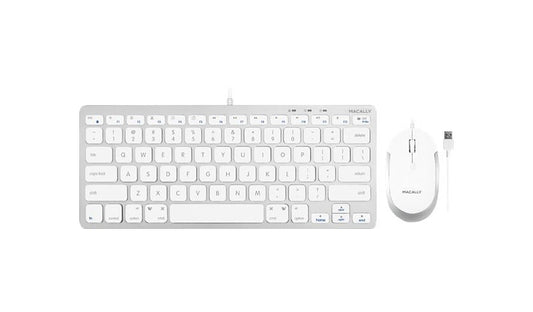 Macally SLIMKEYCACOMBO Wired Keyboard and Dynamouse Combo for Mac PC 2 Year