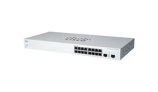 Cisco Business 220 CBS220-16P-2G 16-Port Gigabit PoE+ Smart Switch, 130W