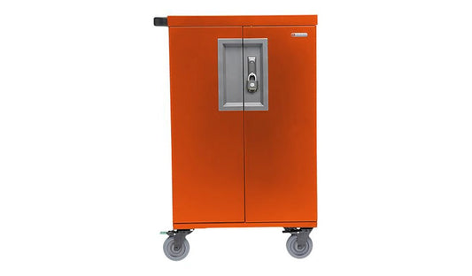 Bretford CoreX Pre-Wired USB-C Cart, 36 Devices, Tangerine, TCOREX36USBC-TAG
