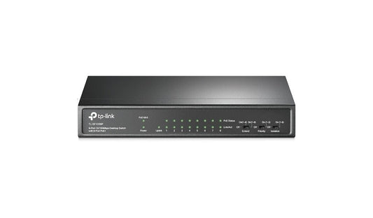 TP-Link TL-SF1009P 9-Port 10/100 Desktop Switch with 8 PoE+ Ports, 65W