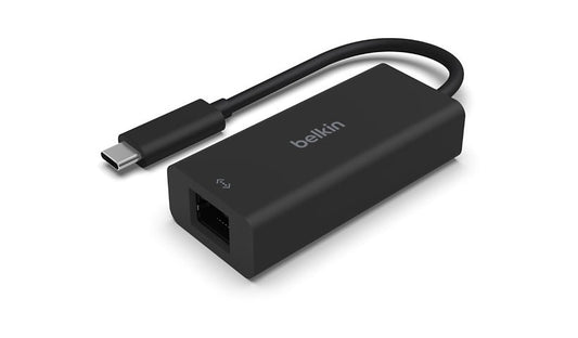 Belkin USB-C to 2.5G Ethernet Adapter, RJ45, MAC Pass-Through, Black