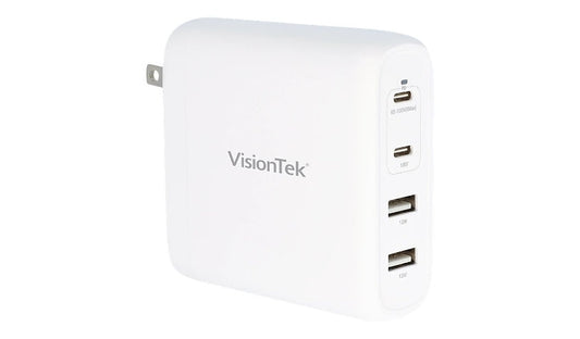VisionTek 901537 100W GaN II 4 Port Charger 2 USB-C 2 USB-A 1 Year