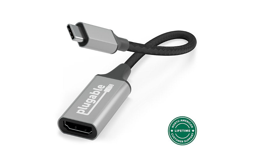 Plugable USB-C HDMI 2.0 Display Adapter, 4K 60Hz, HDR, USB4/Thunderbolt 3/4
