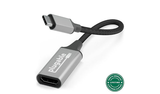 Plugable USB-C HDMI 2.0 Display Adapter, 4K 60Hz, HDR, USB4/Thunderbolt 3/4
