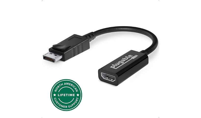Plugable Active DisplayPort to HDMI Adapter, 4K 60Hz, AMD Eyefinity Certified