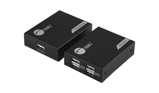 SIIG USB 2.0 Extender with 4-Port Hub, over Cat6/7, up to 492 ft (150 m), Metal
