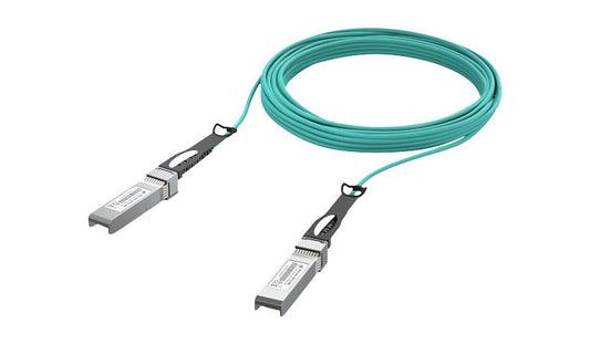 Ubiquiti 10m (33ft) 10GBase SFP+ to SFP+ Active Optical Cable, 850nm, Aqua, UACC-AOC-SFP10-10M
