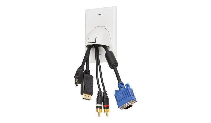 Tripp Lite N042-BC1-WH Single-Gang Up/Down-Angle Bulk Cable Wall Plate White TAA