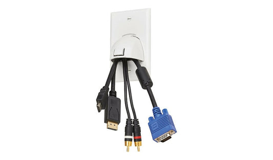 Tripp Lite N042-BC1-WH Single-Gang Up/Down-Angle Bulk Cable Wall Plate White TAA