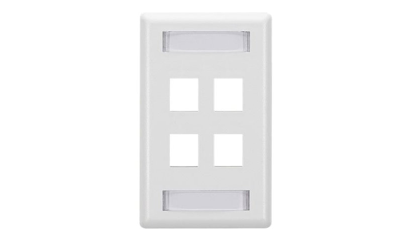 Black Box WPT476 GigaStation2 4-Port Wall Plate White Lifetime Warranty